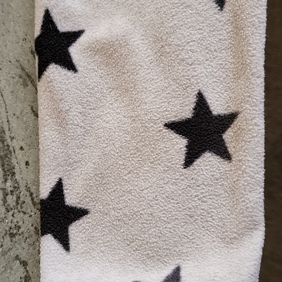 H&M Girl's Patterned Fleece Jacket light gray with navy blue stars size 10-12Y - Picture 2 of 9